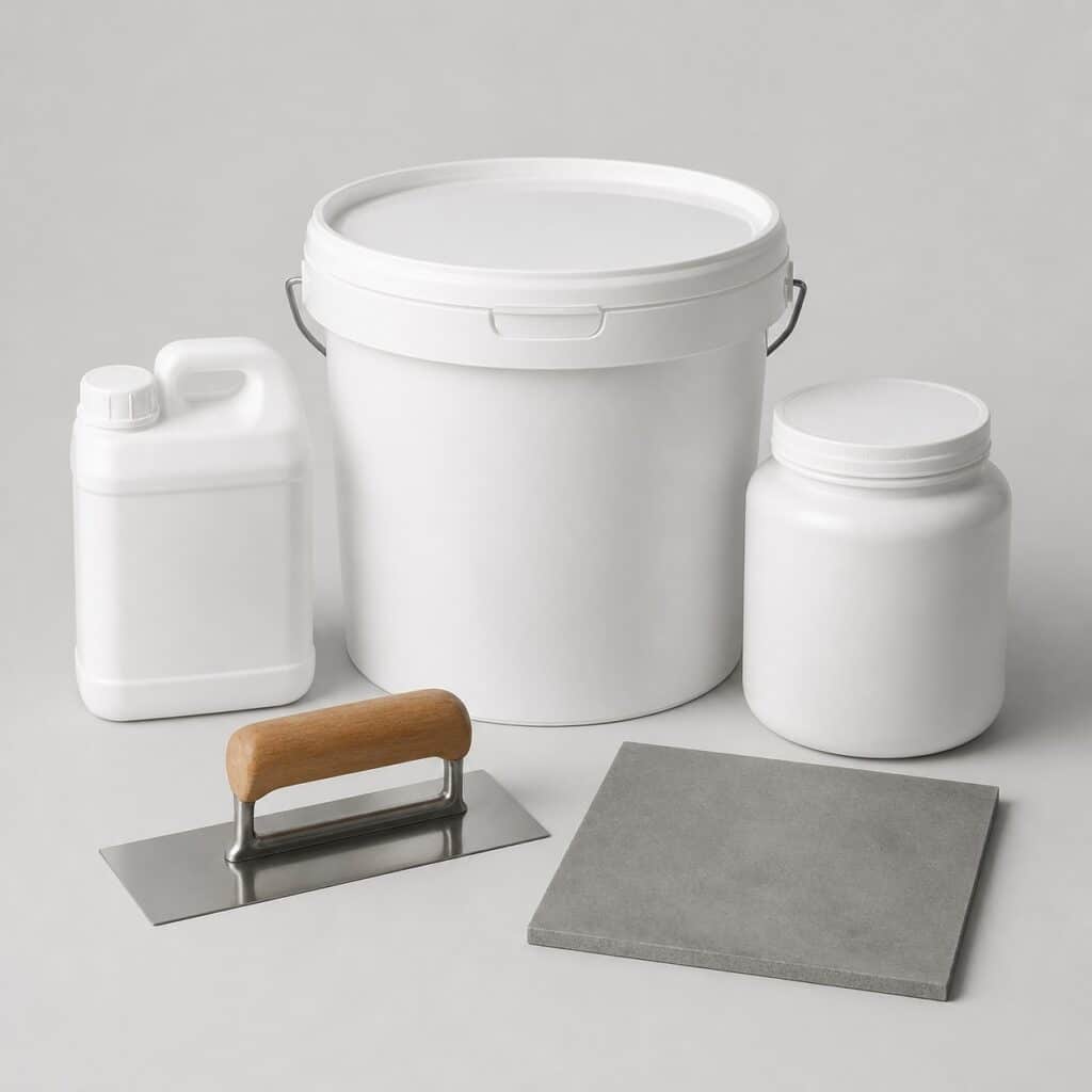 Kit complet de béton ciré de sol : primaire, béton ciré et vernis