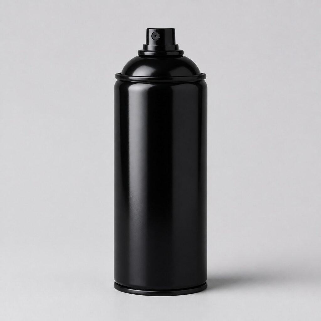 Bombe aérosol de peinture noire de 400 ml sur fond gris clair