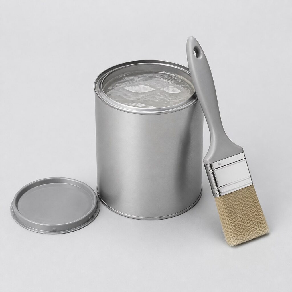 Pot de décapant peinture au gel incolore avec son pinceau plat