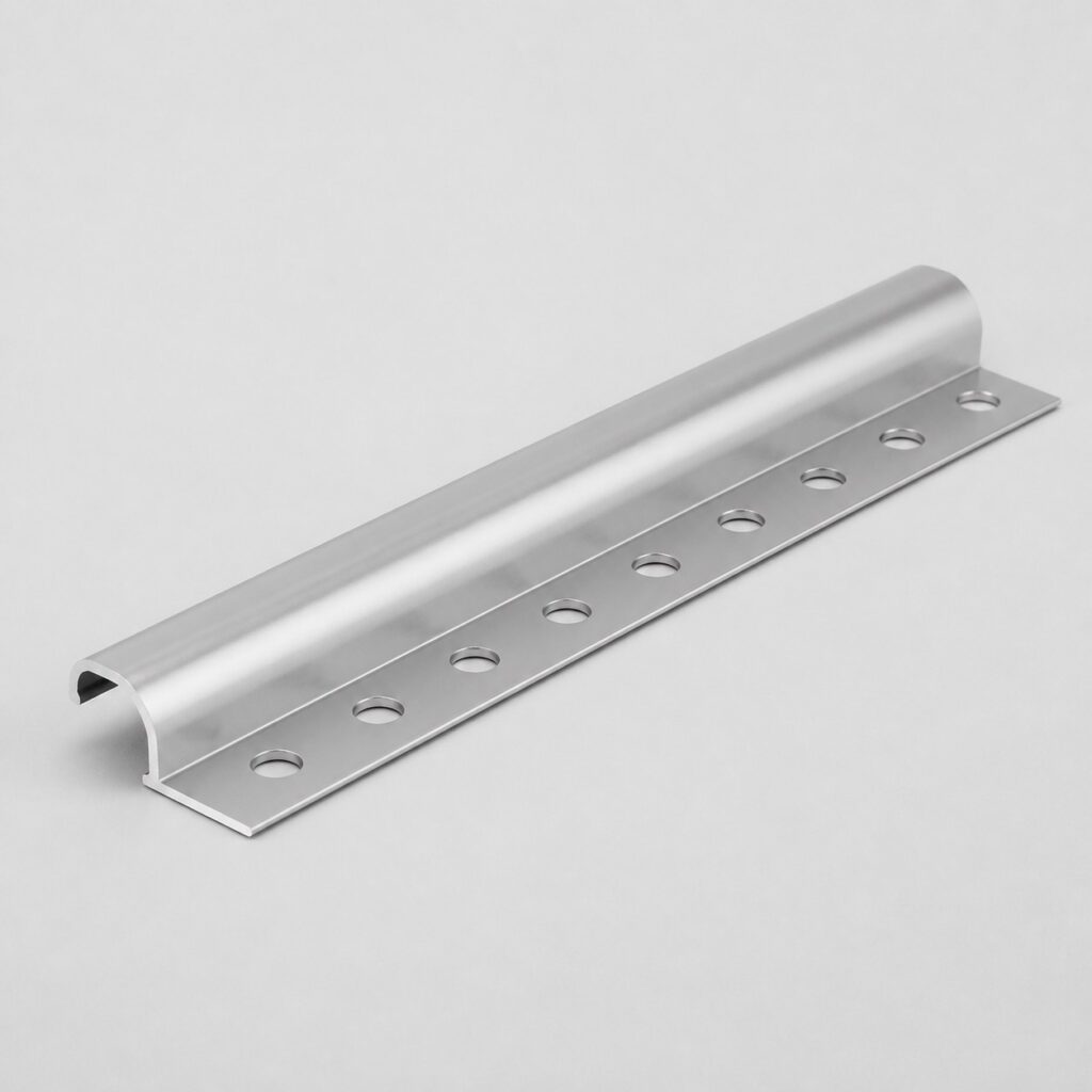 Profilé de nez de marche en aluminium de forme quart de cercle