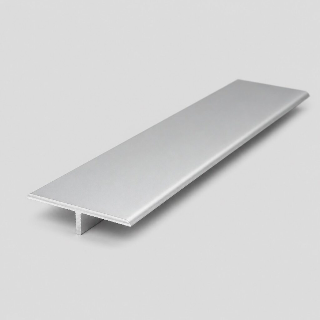 Nez de marche pour carrelage en aluminium argenté à profil en T