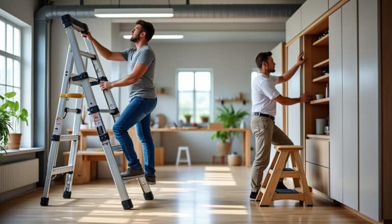 découvrez comment choisir entre une échelle télescopique et un escabeau en fonction de la hauteur pour vos travaux en toute sécurité et efficacité.
